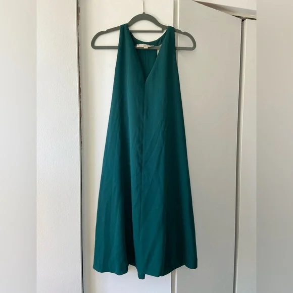 LOFT | Dresses | Ann Taylor Loft Small Tall Swing Dress Racerback Tank  Emerald Green Holiday | Poshmark
